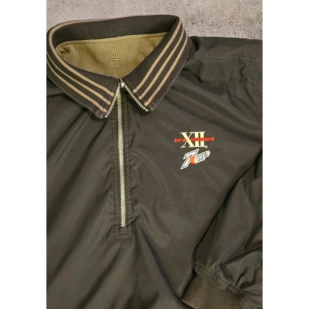 Vtg 90s Big 12 Conference 7UP Promotional Quarter Zip Windbreaker Jacket Mens M